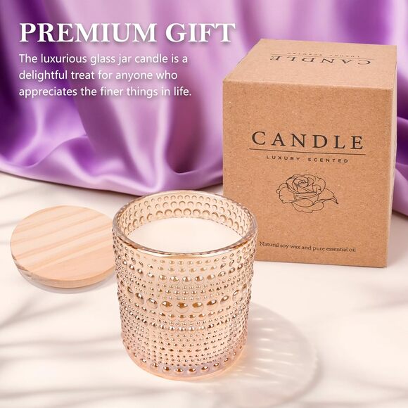 Pumpkin Scented Candle 6oz Luxury Jar Fall Spice Aromatherapy Candle Gift - Picture 3 of 7